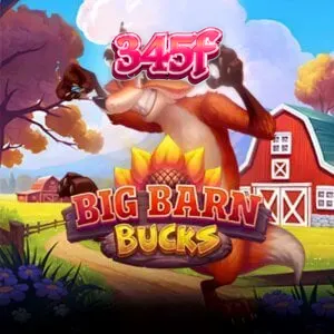 Interface do jogo de slot Big Barn Bucks com tema de fazenda